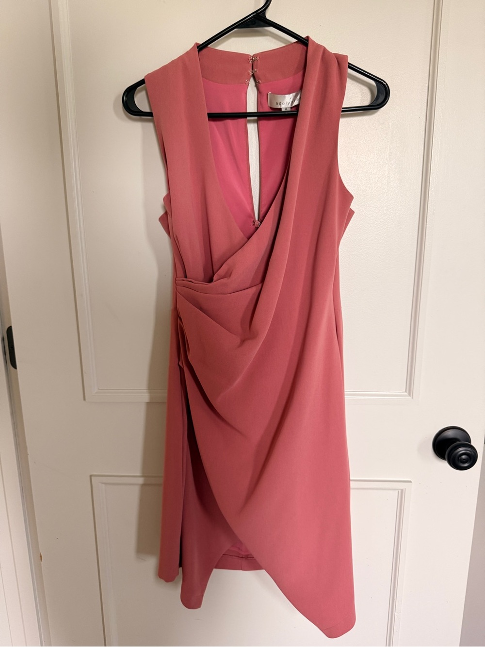 Adelyn Rae- Teri Dress- Mauve Pink- M- Sleeveless Draped Pink Cocktail Dress